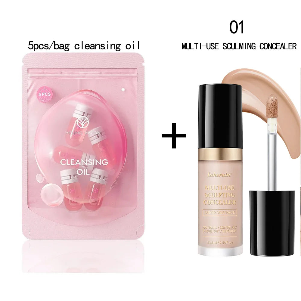 Lakerain – correcteur imperméable 5 couleurs, fond de teint mat, haute couverture, contrôle de l'huile, pour les cicatrices d'acné et les cernes, cosmétiques