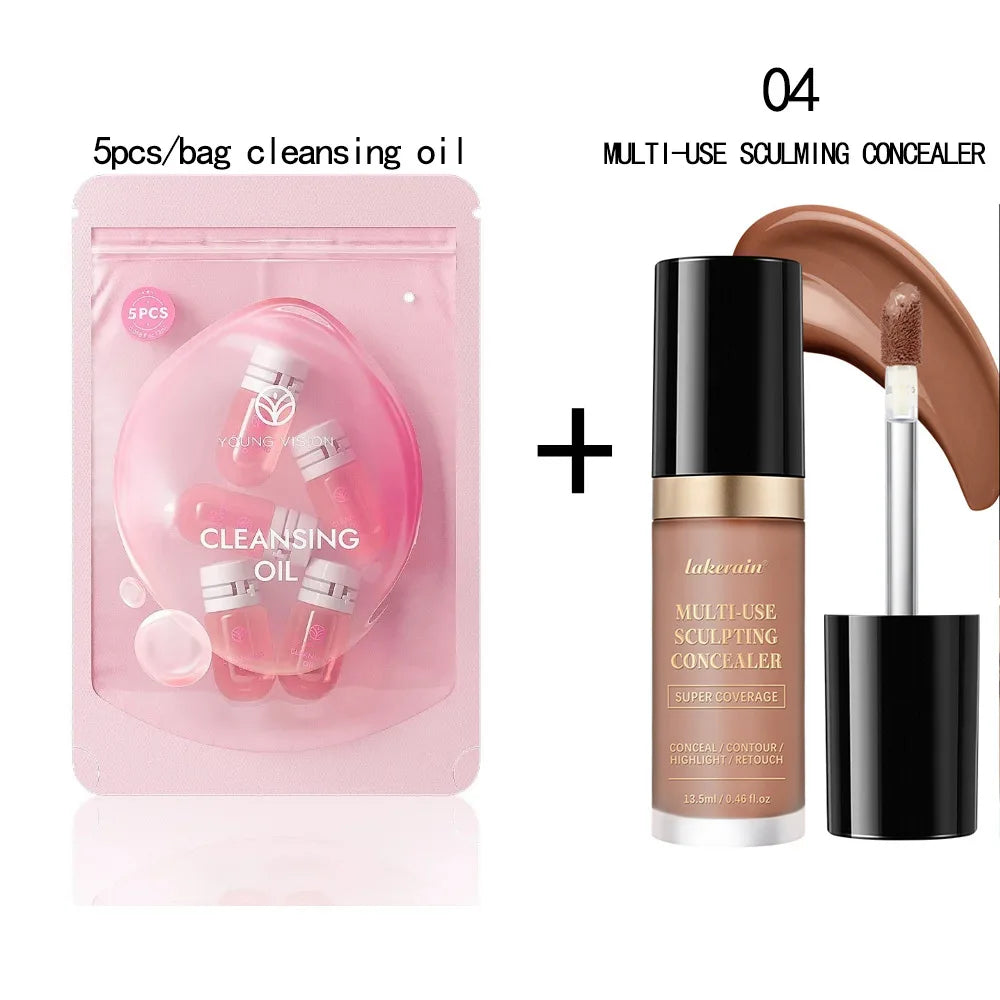 Lakerain – correcteur imperméable 5 couleurs, fond de teint mat, haute couverture, contrôle de l'huile, pour les cicatrices d'acné et les cernes, cosmétiques