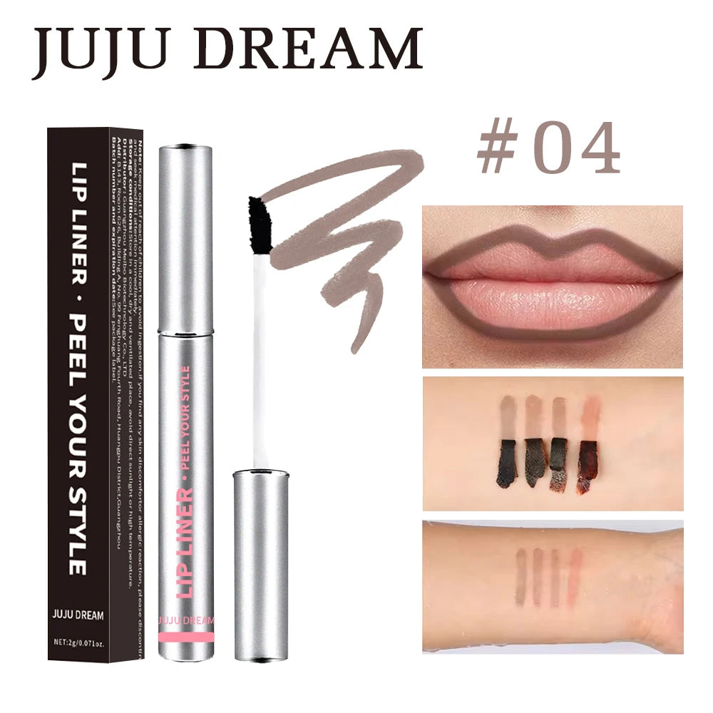 4 couleurs Crayon à lèvres peel-off mat, imperméable, longue tenue, sans transfert. Gloss à lèvres peel-off, cosmétique longue durée, teinte mate.