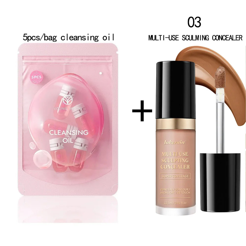 Lakerain – correcteur imperméable 5 couleurs, fond de teint mat, haute couverture, contrôle de l'huile, pour les cicatrices d'acné et les cernes, cosmétiques