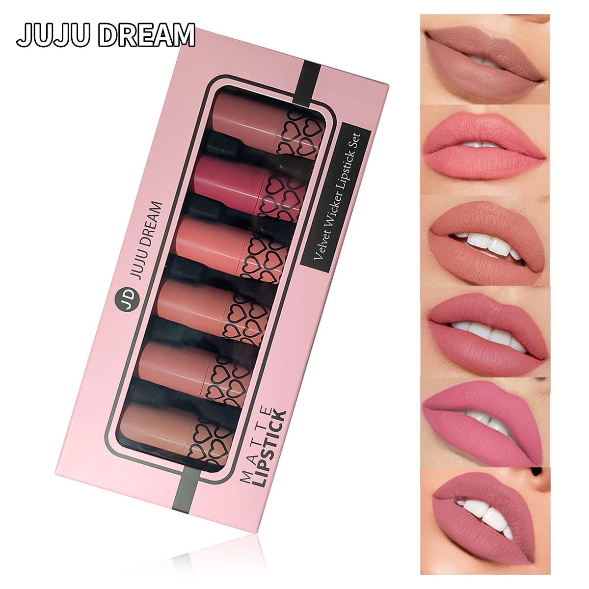 Coffret de 6 rouges à lèvres mats nude, imperméables, longue tenue, faciles à appliquer, haute pigmentation, ne tache pas les tasses, ensemble de maquillage pour les lèvres, idéal comme cadeau.