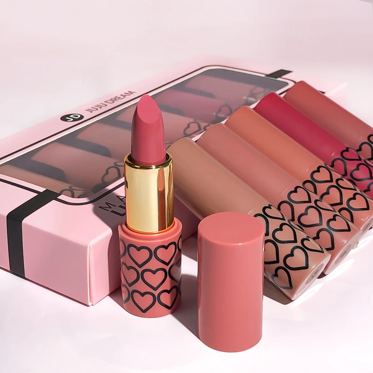 Coffret de 6 rouges à lèvres mats nude, imperméables, longue tenue, faciles à appliquer, haute pigmentation, ne tache pas les tasses, ensemble de maquillage pour les lèvres, idéal comme cadeau.