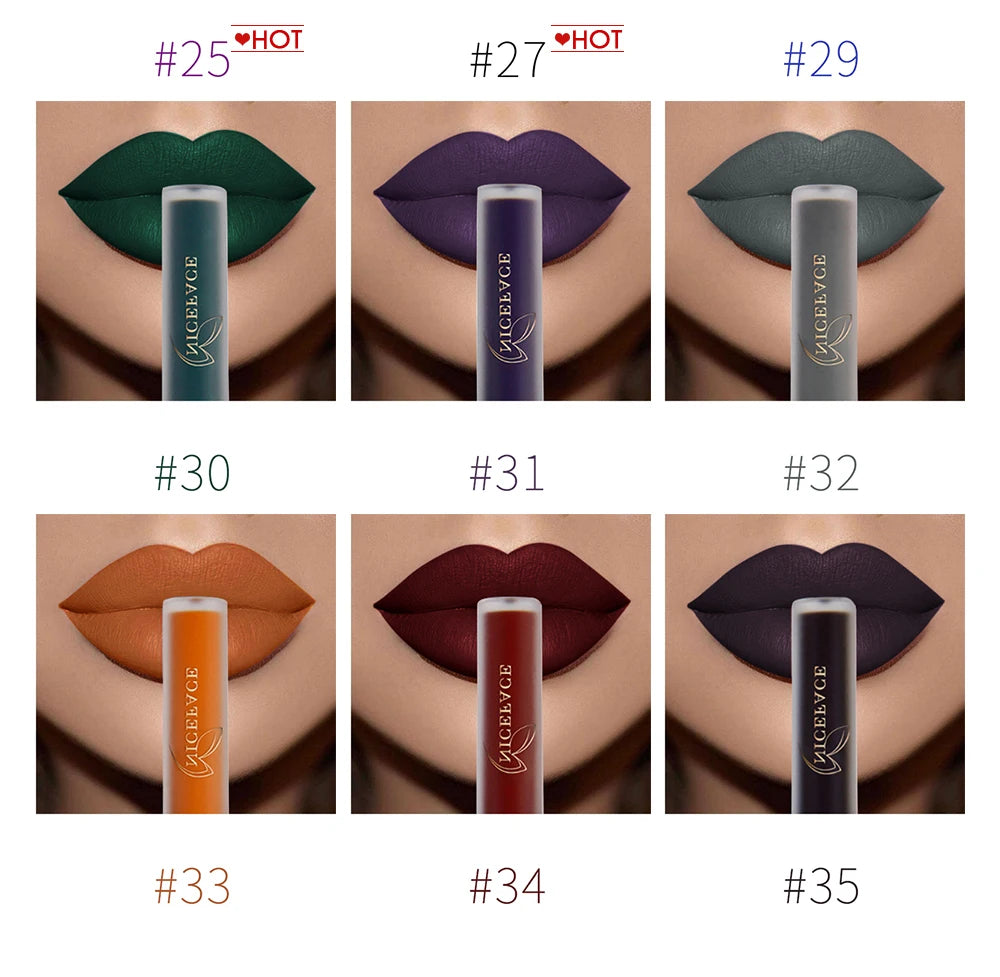 NICEFACE-Rouge à Lèvres Liquide Nude, Waterproof, Velours 256, Brcorporelle Longue Durée, Coupe Antiarina, Teinte Jules, Pigment de Maquillage, Cosmétiques