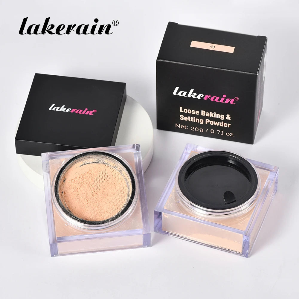 Lakerain poudre à réglage délicat durable sans perte contrôle du maquillage verrouillage de l'huile humidité créer un maquillage de Base de pores zéro