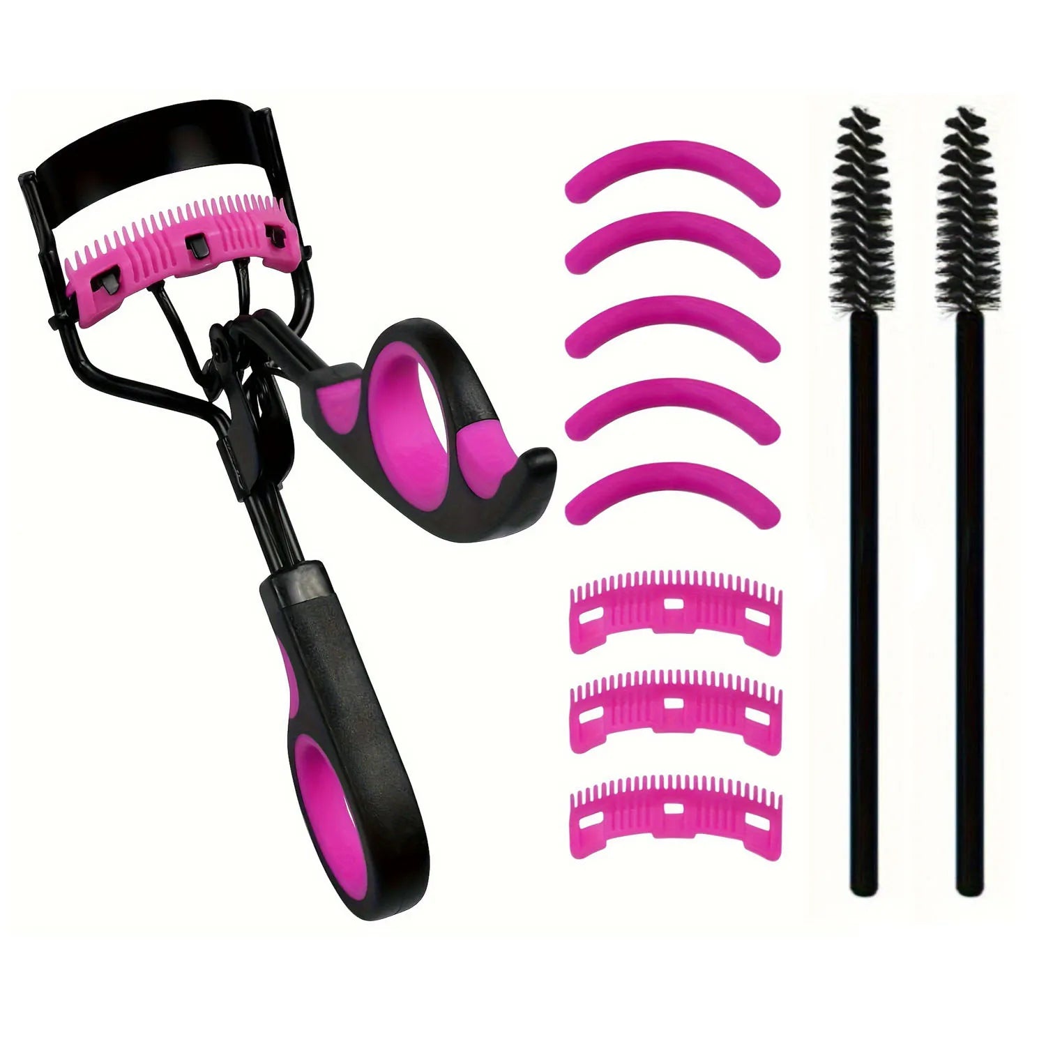 Bigoudis de cils pour femmes, kit de brosses pour les yeux, peigne séparateur de cils, baguettes de mascara, outil de maquillage avec coussinets en silicone