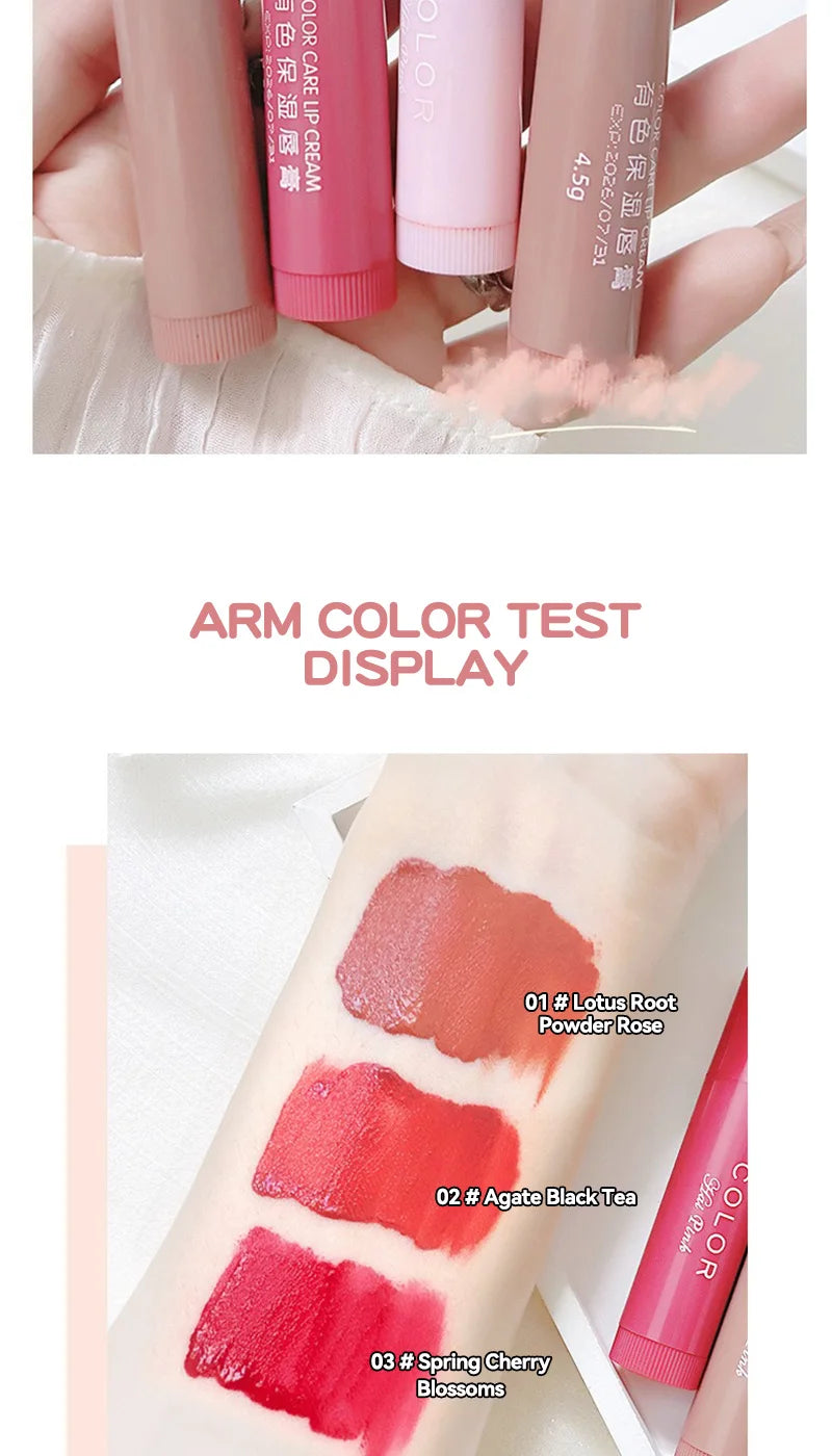 HAIPINK Ensemble de 3 baumes à lèvres hydratants teintés – Hydratant, estompe les lignes des lèvres, prévient les gerçures