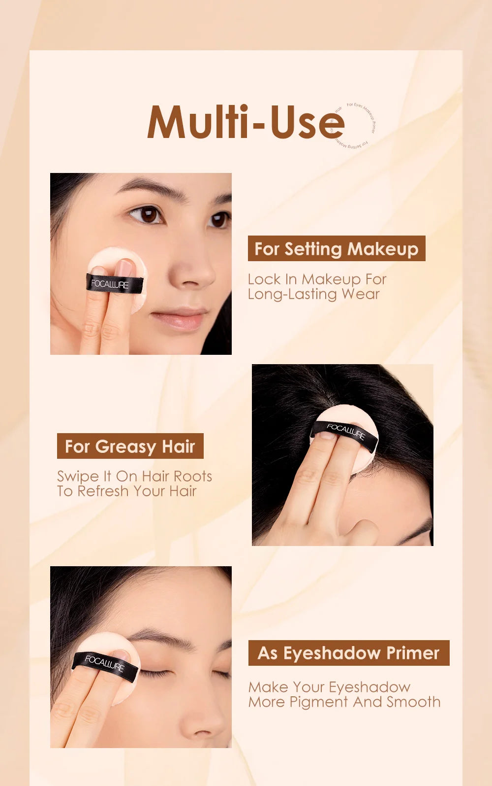 Focallure finition Invisible poudre de réglage libre translucide naturel doux visage poudre de maquillage contrôle de l'huile visage poudre libre