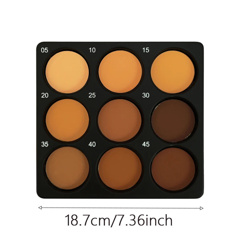 Palette de correcteur de Contour imperméable, 9 couleurs, mat, nuances moyennes à profondes, sculpture 3D, contrôle de l'huile, maquillage longue durée