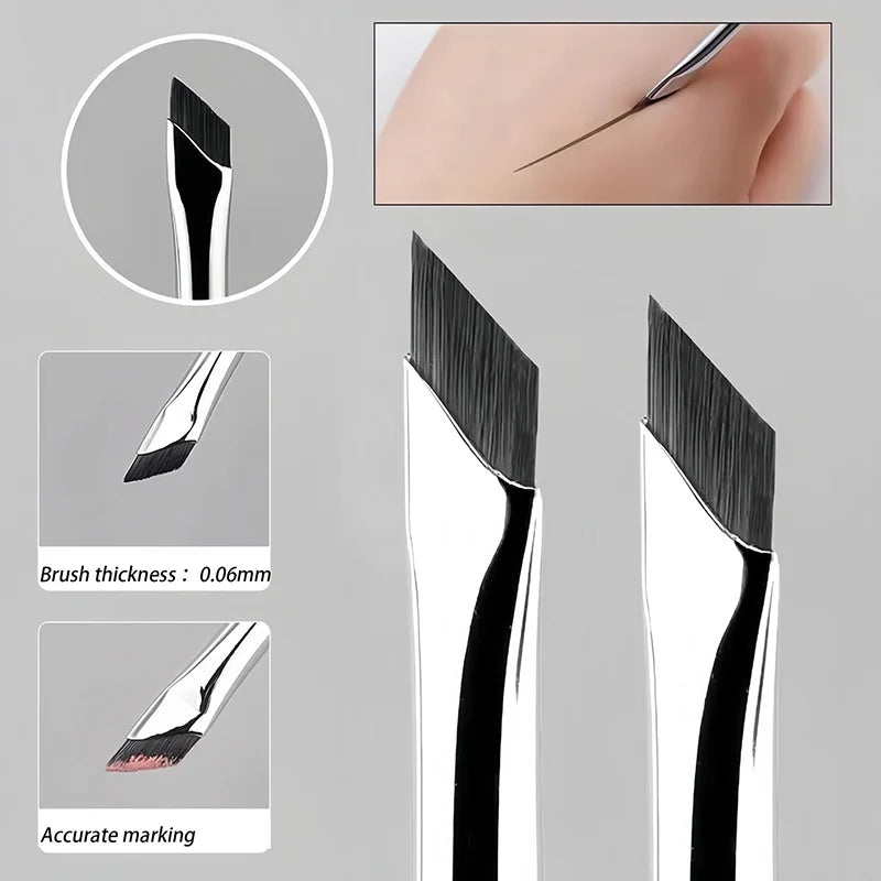 Brosse Eyeliner à lame améliorée, brosse à sourcils plate Ultra fine à Angle fin sous les yeux, brosse de détail précise