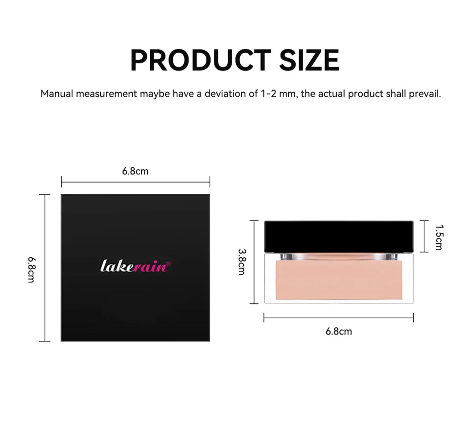 Lakerain poudre à réglage délicat durable sans perte contrôle du maquillage verrouillage de l'huile humidité créer un maquillage de Base de pores zéro