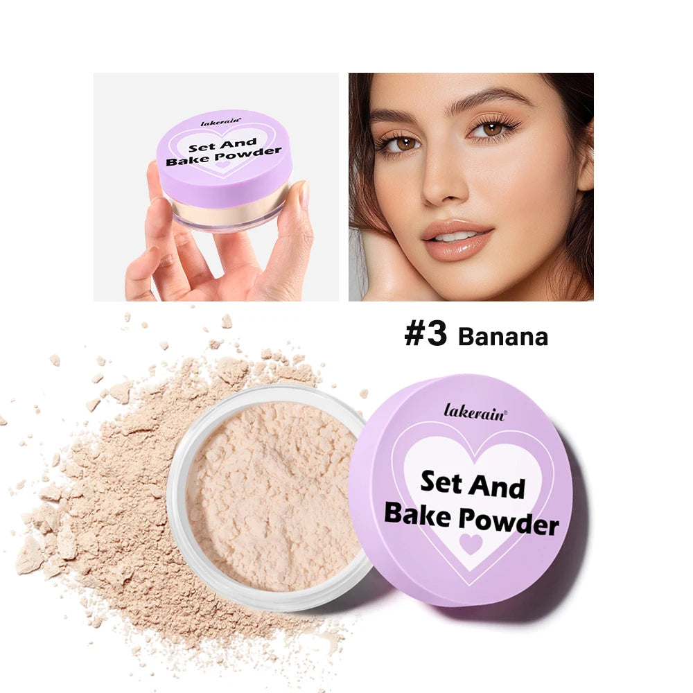 Lakerain poudre à réglage délicat durable sans perte contrôle du maquillage verrouillage de l'huile humidité créer un maquillage de Base de pores zéro