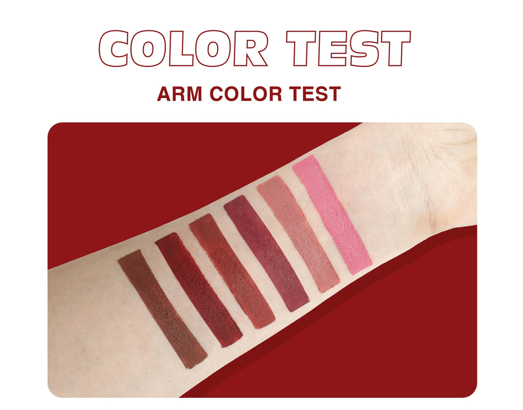 Rouge à lèvres mat velours marron foncé, 6 couleurs, brillant à lèvres imperméable, Pigments durables, maquillage, café nu, cosmétique
