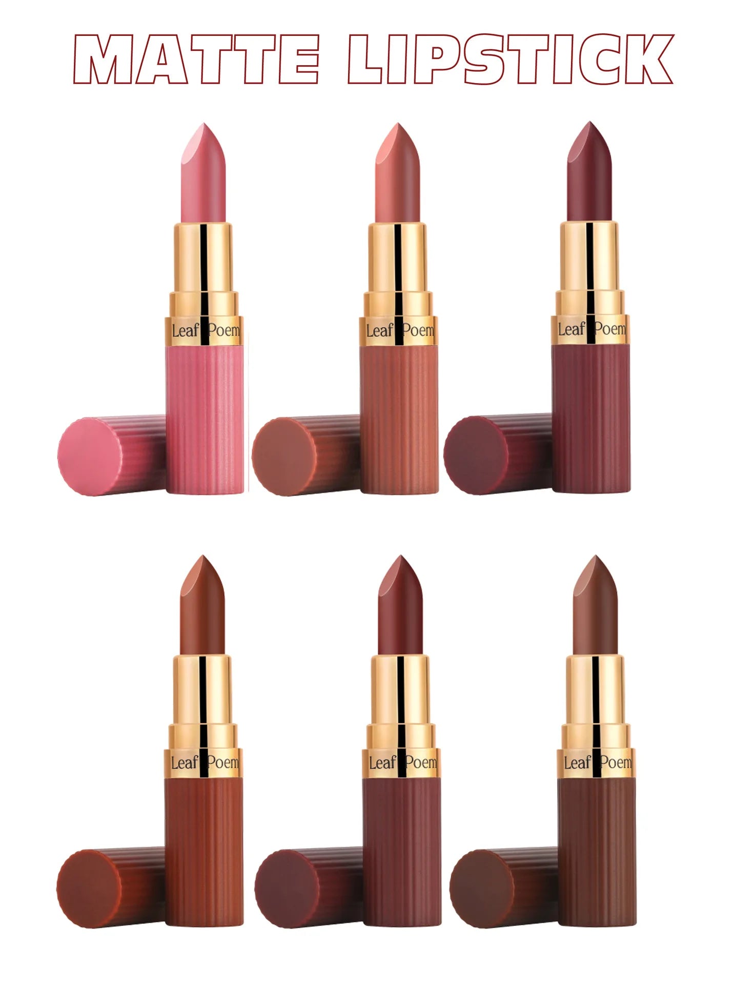 Rouge à lèvres mat velours marron foncé, 6 couleurs, brillant à lèvres imperméable, Pigments durables, maquillage, café nu, cosmétique
