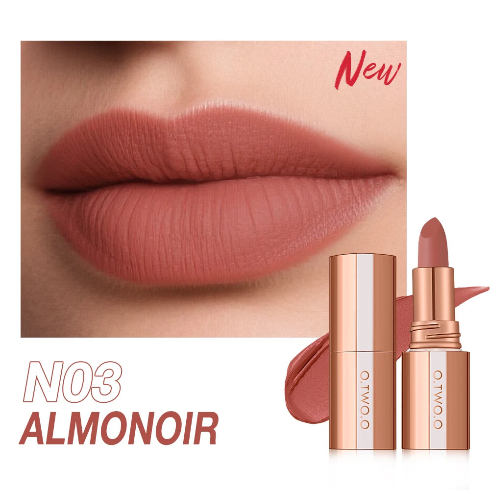 O.TWO.O-Rouge à Lèvres Longue Durée Résistant à l'Eau, Sans Taches, Classique 402, Pigmenté, Finition Velours, Maquillage Teinté Jules 256