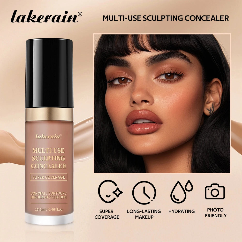 Lakerain – correcteur imperméable, 5 couleurs, fond de teint mat, haute couverture, contrôle de l'huile, pour cicatrices d'acné et cernes, cosmétiques