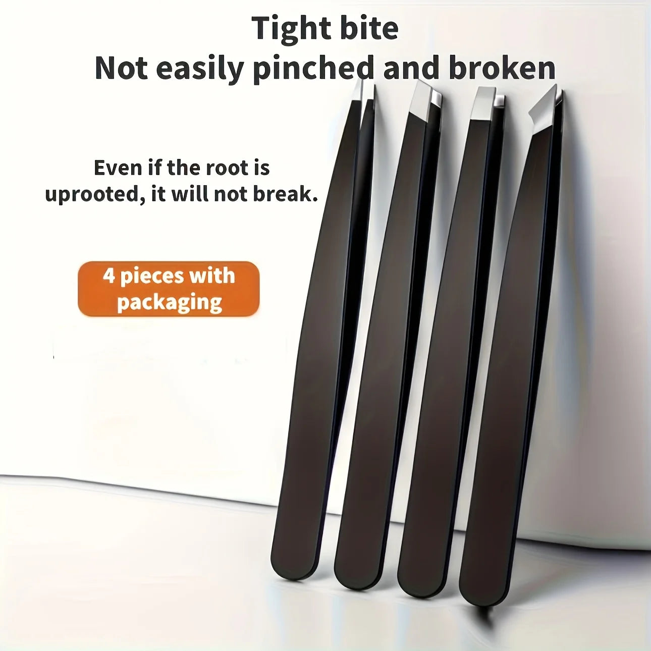 Ensemble de 4 pinces à épiler en acier inoxydable de haute qualité, adaptées aux sourcils, aux cils, à l'épilation de la barbe, cadeau de Noël