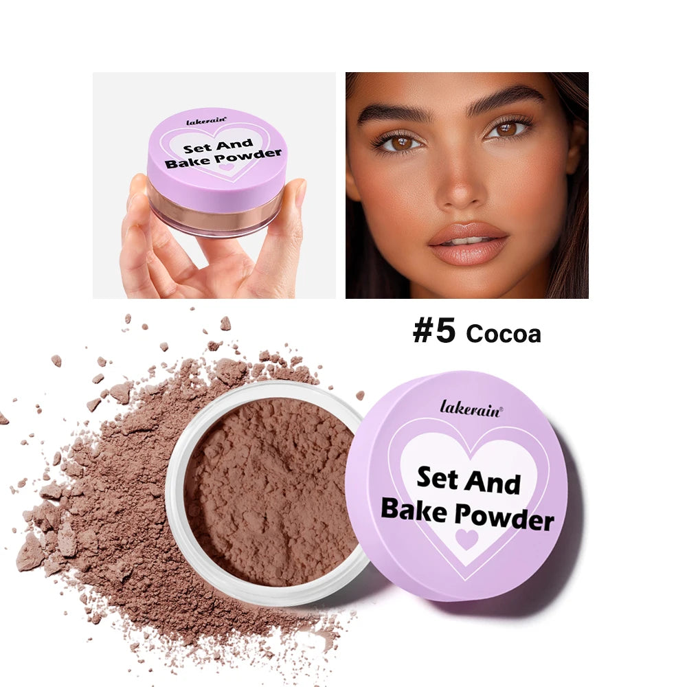 Lakerain poudre à réglage délicat durable sans perte contrôle du maquillage verrouillage de l'huile humidité créer un maquillage de Base de pores zéro