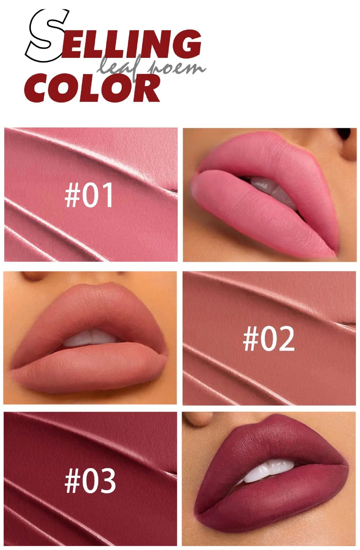 Rouge à lèvres mat velours marron foncé, 6 couleurs, brillant à lèvres imperméable, Pigments durables, maquillage, café nu, cosmétique