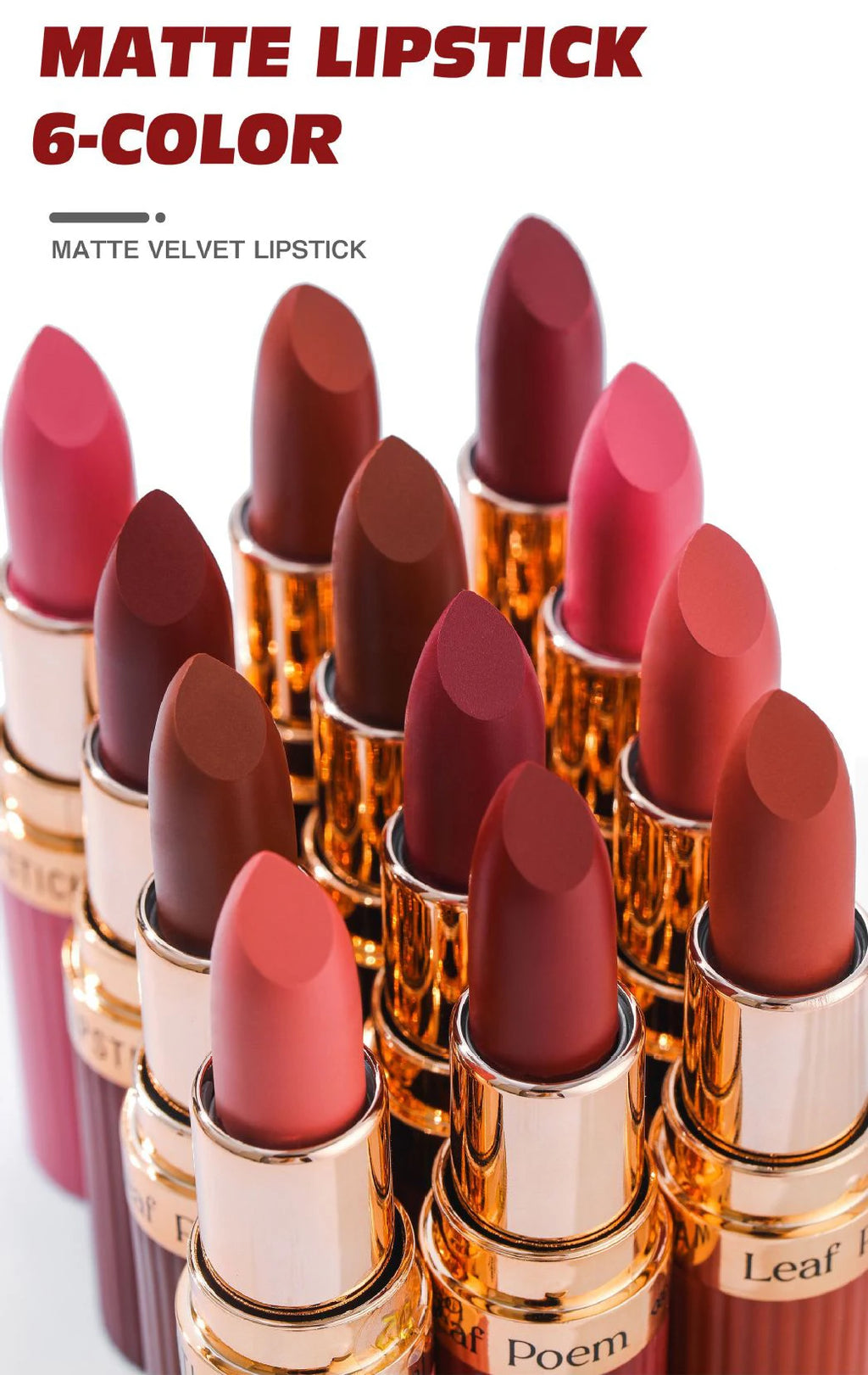 Rouge à lèvres mat velours marron foncé, 6 couleurs, brillant à lèvres imperméable, Pigments durables, maquillage, café nu, cosmétique