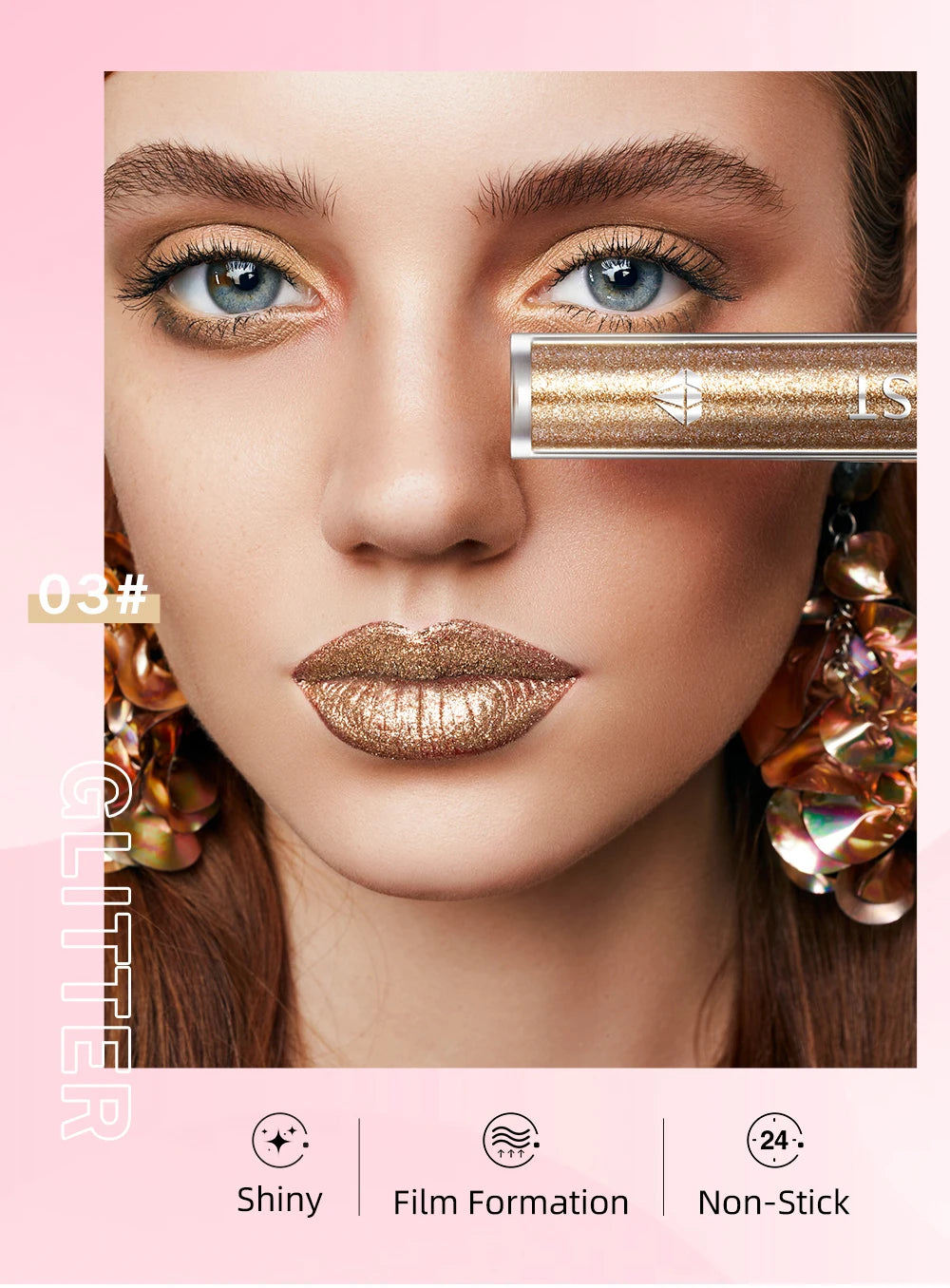 Rouge à lèvres liquide à paillettes de diamant, imperméable, longue durée, brillant à lèvres en métal, charmant, teinte de maquillage pour femmes