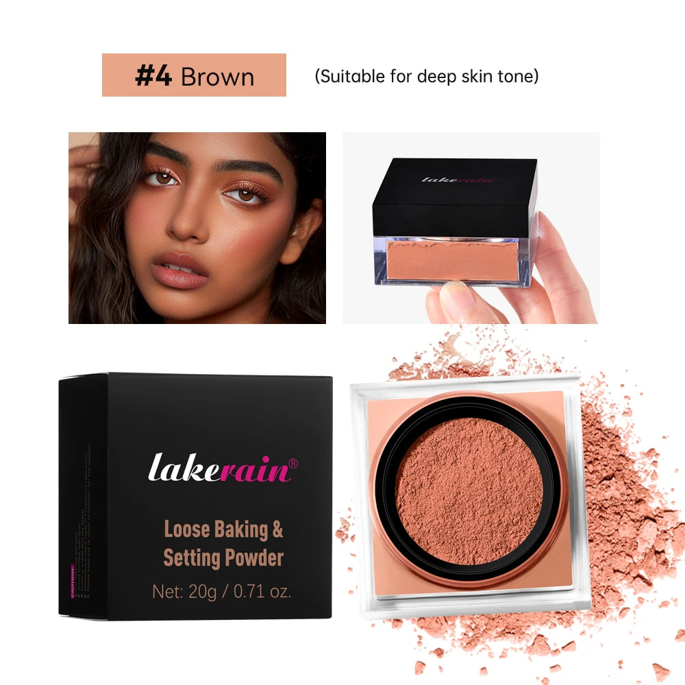 Lakerain poudre à réglage délicat durable sans perte contrôle du maquillage verrouillage de l'huile humidité créer un maquillage de Base de pores zéro