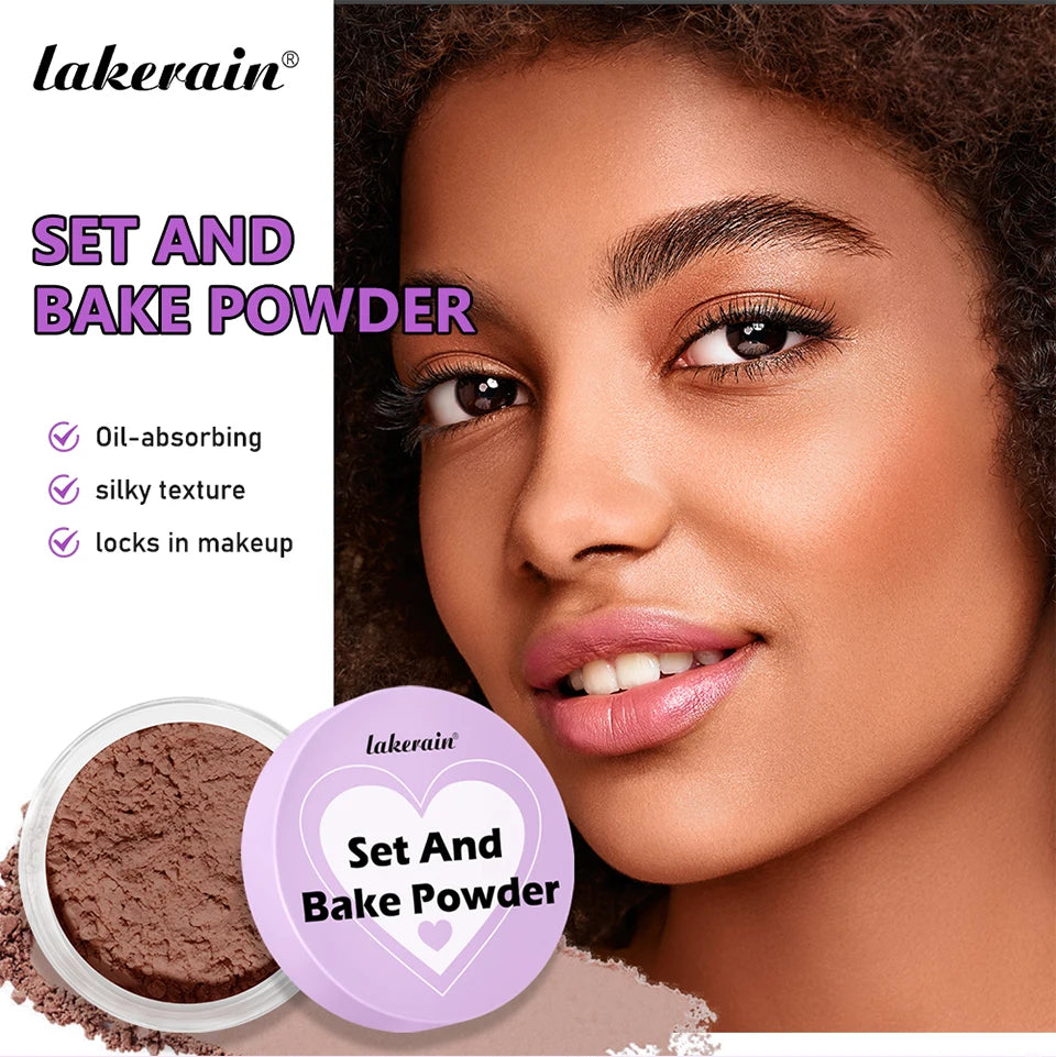 Lakerain poudre à réglage délicat durable sans perte contrôle du maquillage verrouillage de l'huile humidité créer un maquillage de Base de pores zéro