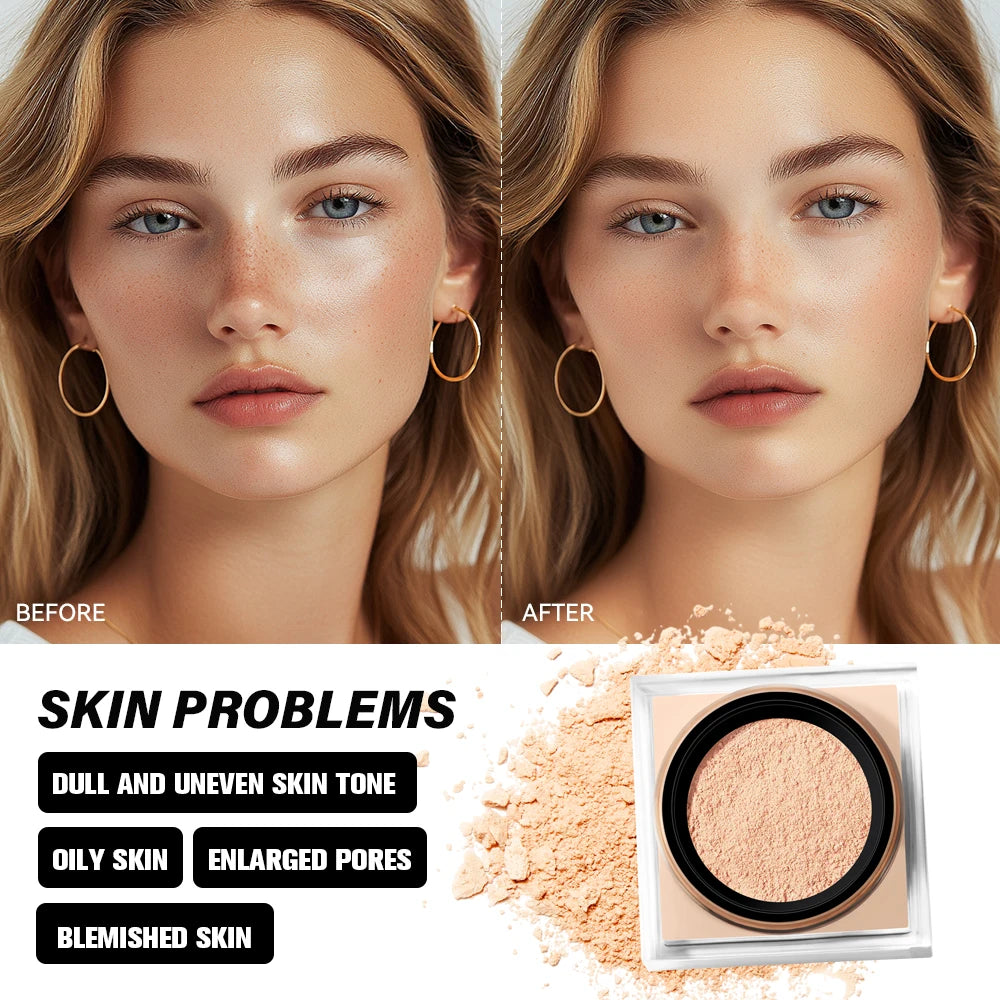 Lakerain poudre à réglage délicat durable sans perte contrôle du maquillage verrouillage de l'huile humidité créer un maquillage de Base de pores zéro