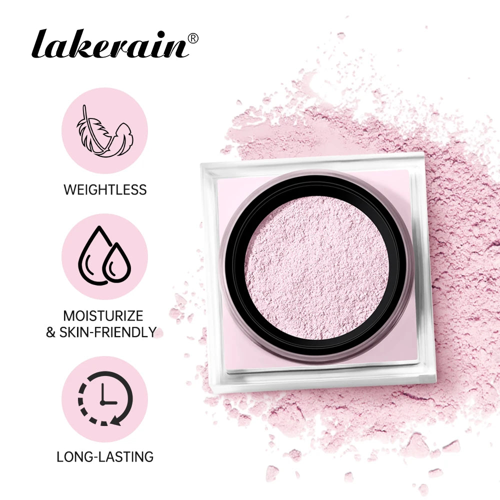 Lakerain poudre à réglage délicat durable sans perte contrôle du maquillage verrouillage de l'huile humidité créer un maquillage de Base de pores zéro