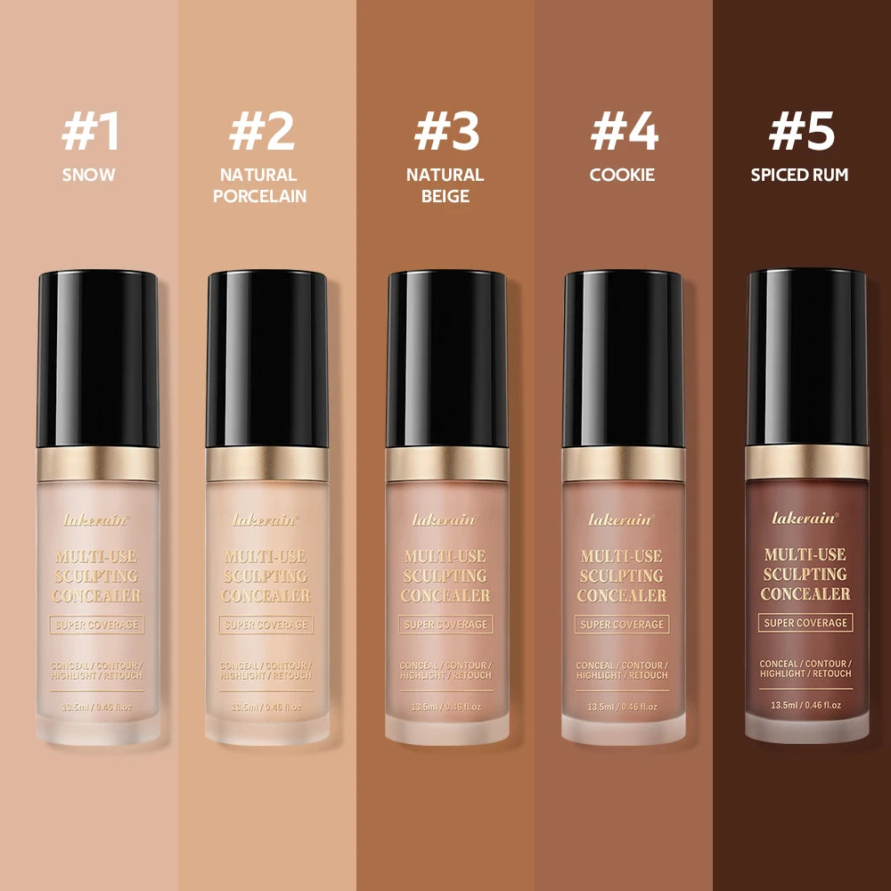 Lakerain – correcteur imperméable, 5 couleurs, fond de teint mat, haute couverture, contrôle de l'huile, pour cicatrices d'acné et cernes, cosmétiques