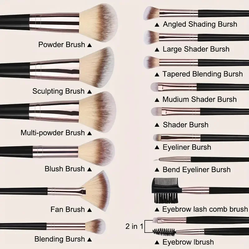 Ensemble de pinceaux de maquillage doux et moelleux, fard à barrage, fond de teint, correcteur, mélange, fard à joues, pinceau Kabuki, outil de beauté professionnel pour femme, 3-20 pièces