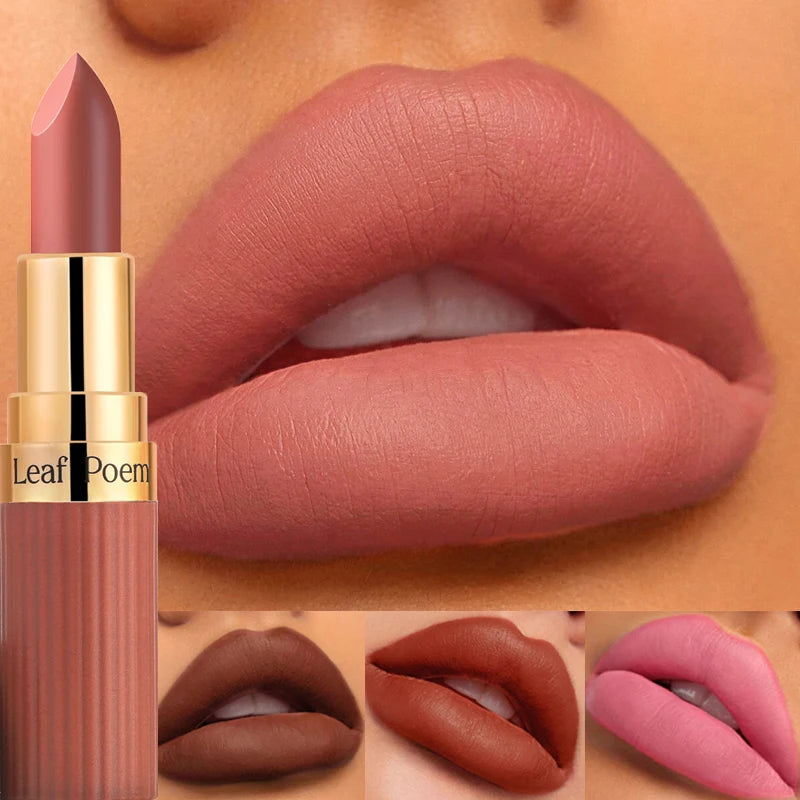 Rouge à lèvres mat velours marron foncé, 6 couleurs, brillant à lèvres imperméable, Pigments durables, maquillage, café nu, cosmétique