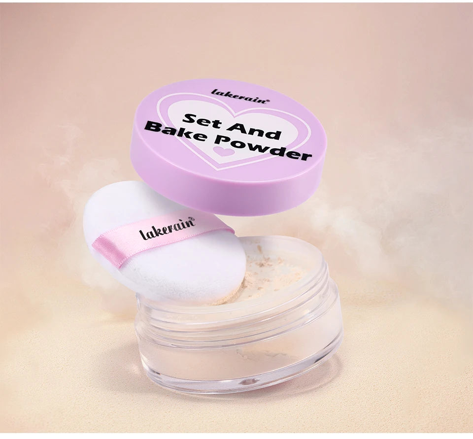 Lakerain poudre à réglage délicat durable sans perte contrôle du maquillage verrouillage de l'huile humidité créer un maquillage de Base de pores zéro