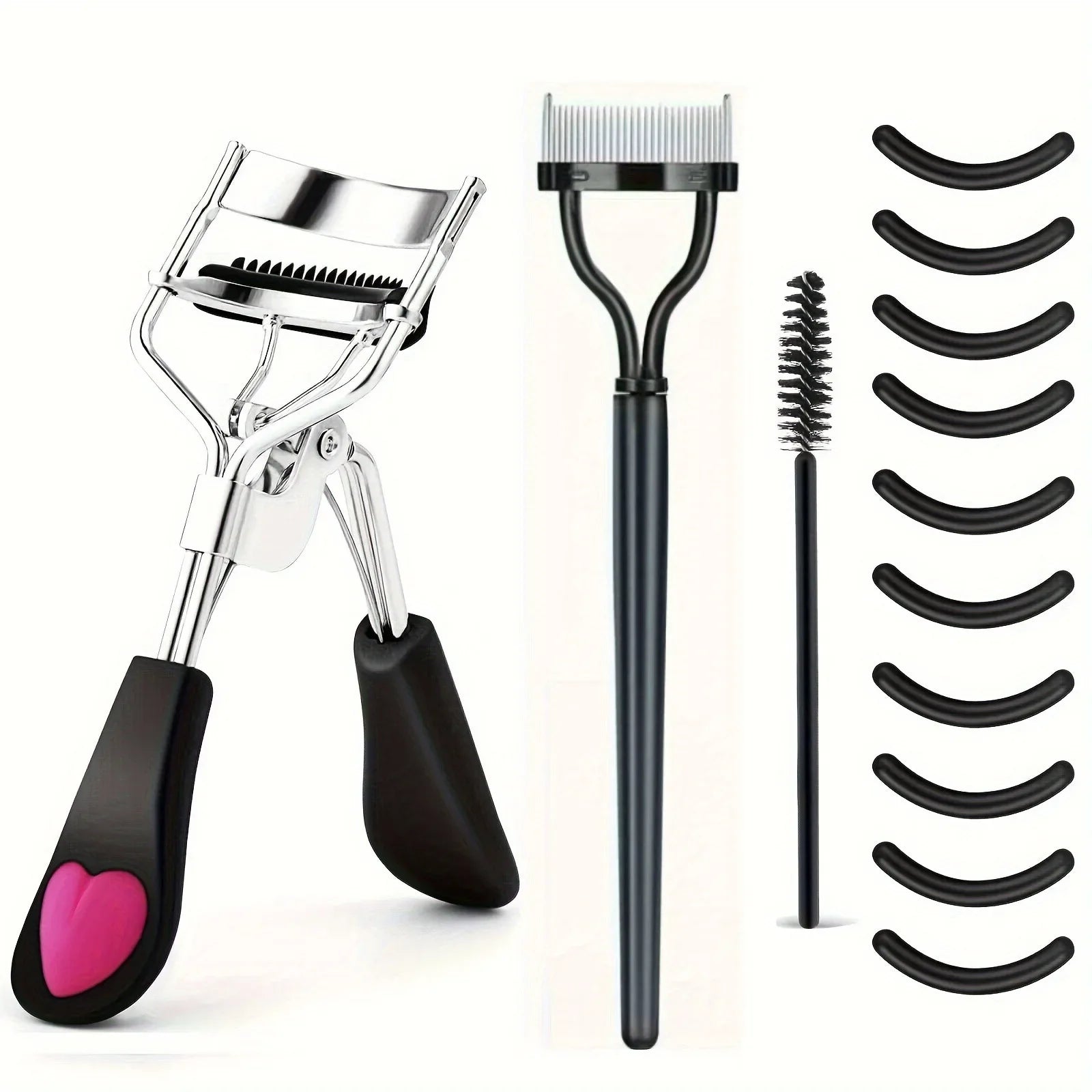 Bigoudis de cils pour femmes, kit de brosses pour les yeux, peigne séparateur de cils, baguettes de mascara, outil de maquillage avec coussinets en silicone