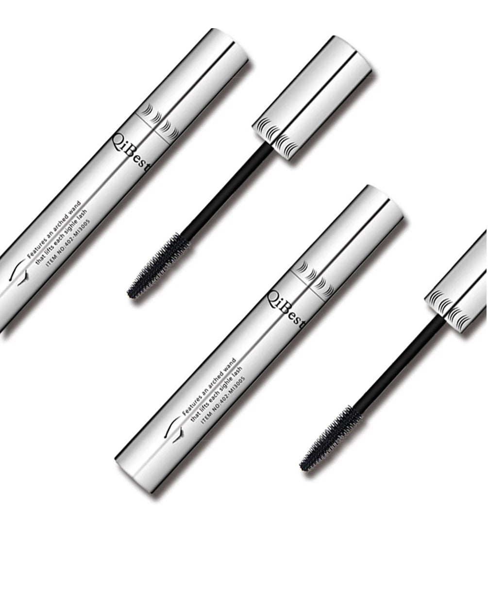 QIBEST-Mascara 4D noir pour extension de cils, imperméable, fibre optique, lifting, allongement, maquillage durable, rimel