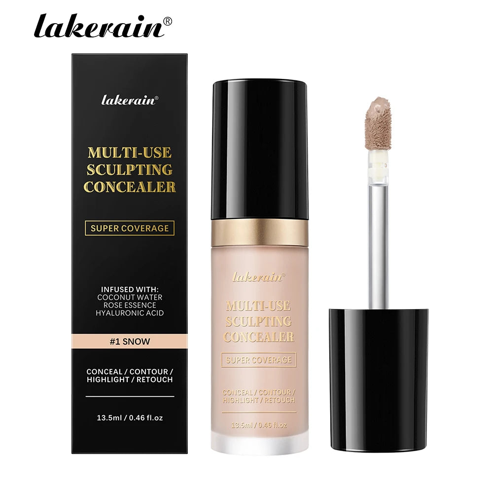 Lakerain – correcteur imperméable, 5 couleurs, fond de teint mat, haute couverture, contrôle de l'huile, pour cicatrices d'acné et cernes, cosmétiques