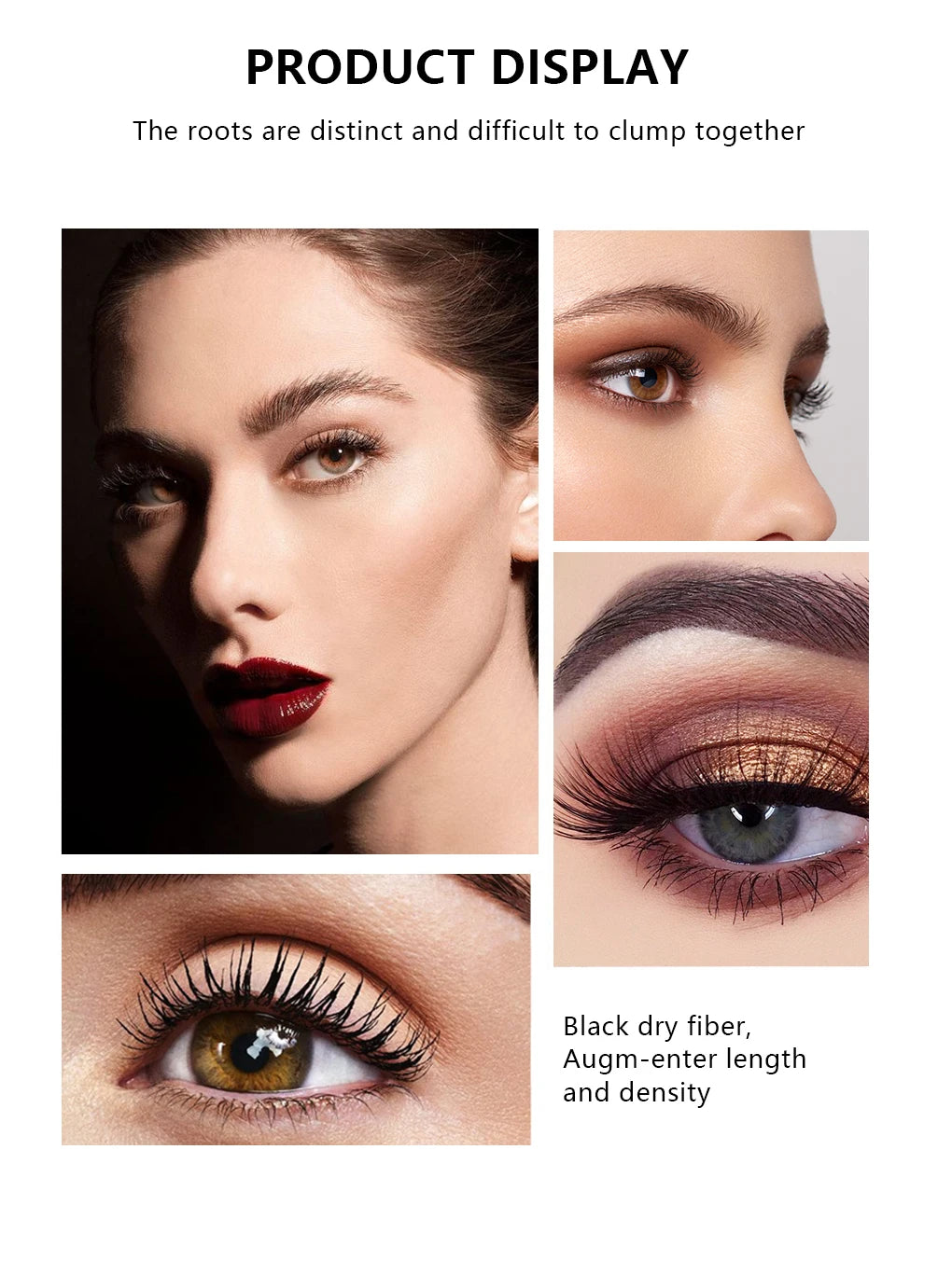 QIBEST-Mascara 4D noir pour extension de cils, imperméable, fibre optique, lifting, allongement, maquillage durable, rimel