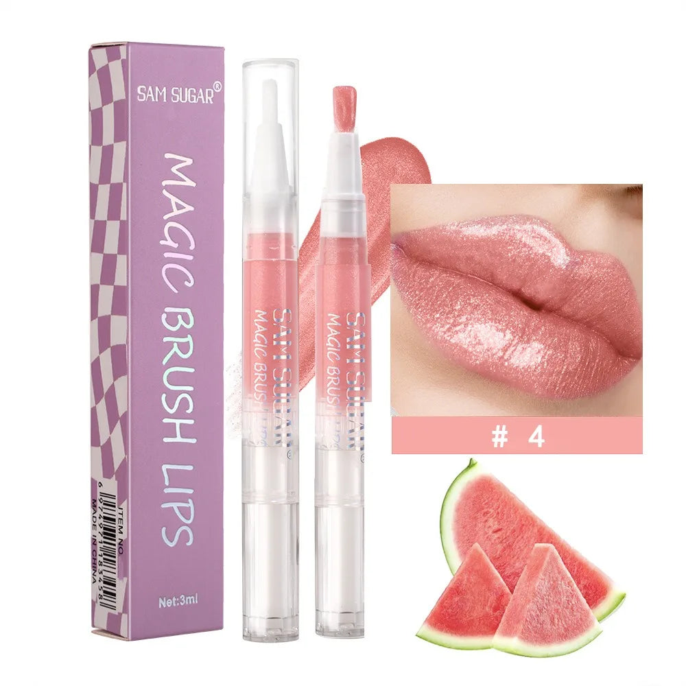 Brillant à lèvres rotatif au miel de fruits, hydratant, scintillant, miroir scintillant, liquide, perle, huile, teinte, maquillage